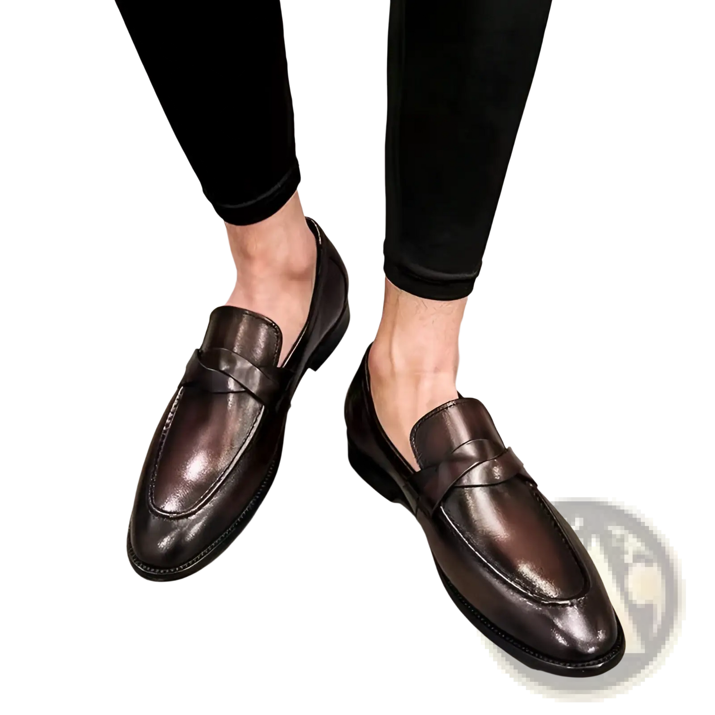 Polished Dark Brown Leather British Loafers