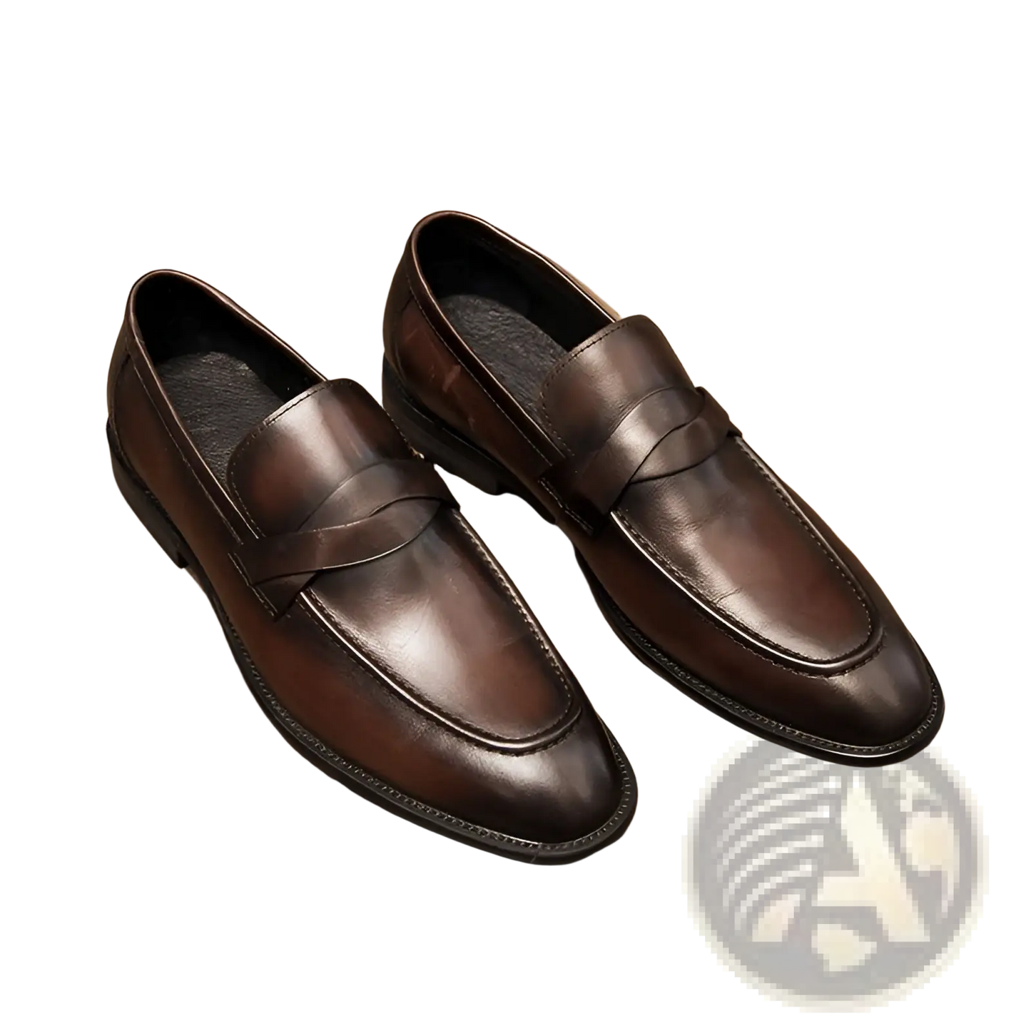 Polished Dark Brown Leather British Loafers