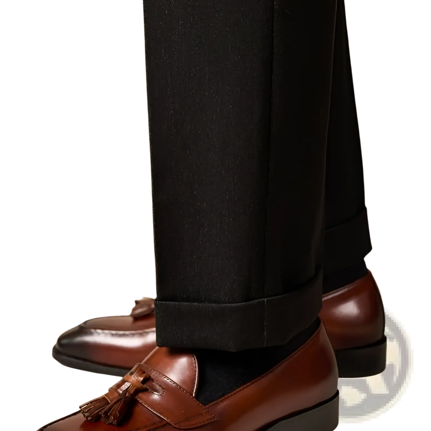 Polished Genuine Leather Tassel Loafers