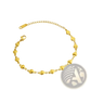 Polished Gold Heart Link Bracelet in Titanium Steel