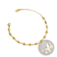 Polished Gold Heart Link Bracelet in Titanium Steel