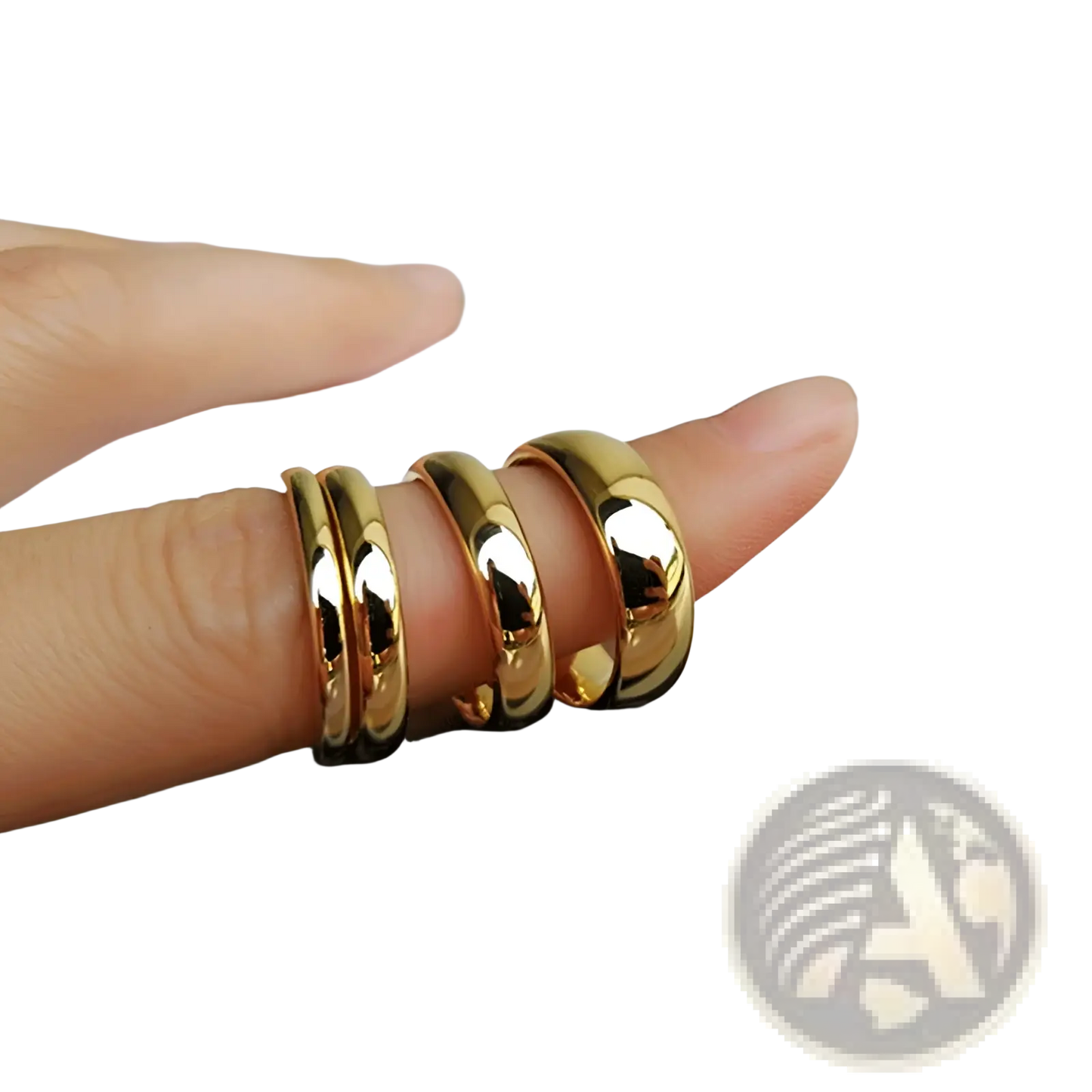 Polished Gold Tungsten Steel Couple Wedding Bands