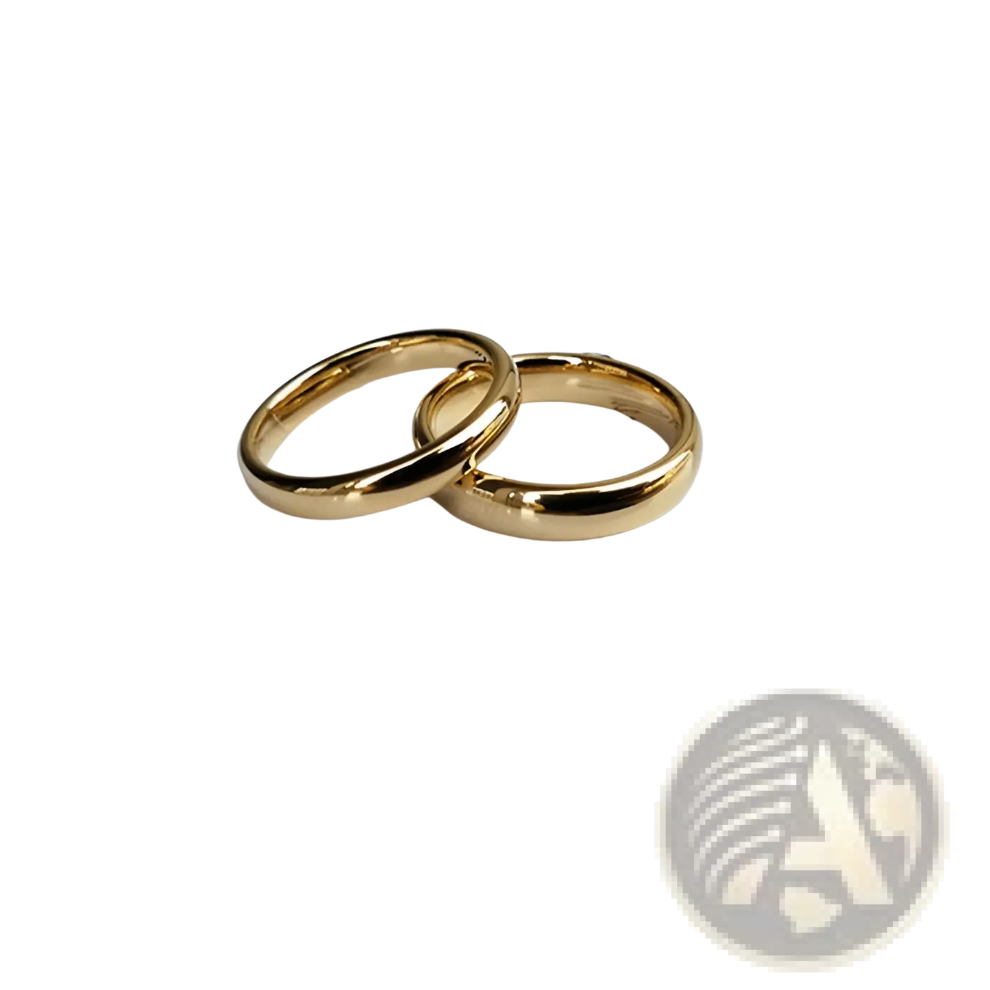Polished Gold Tungsten Steel Couple Wedding Bands