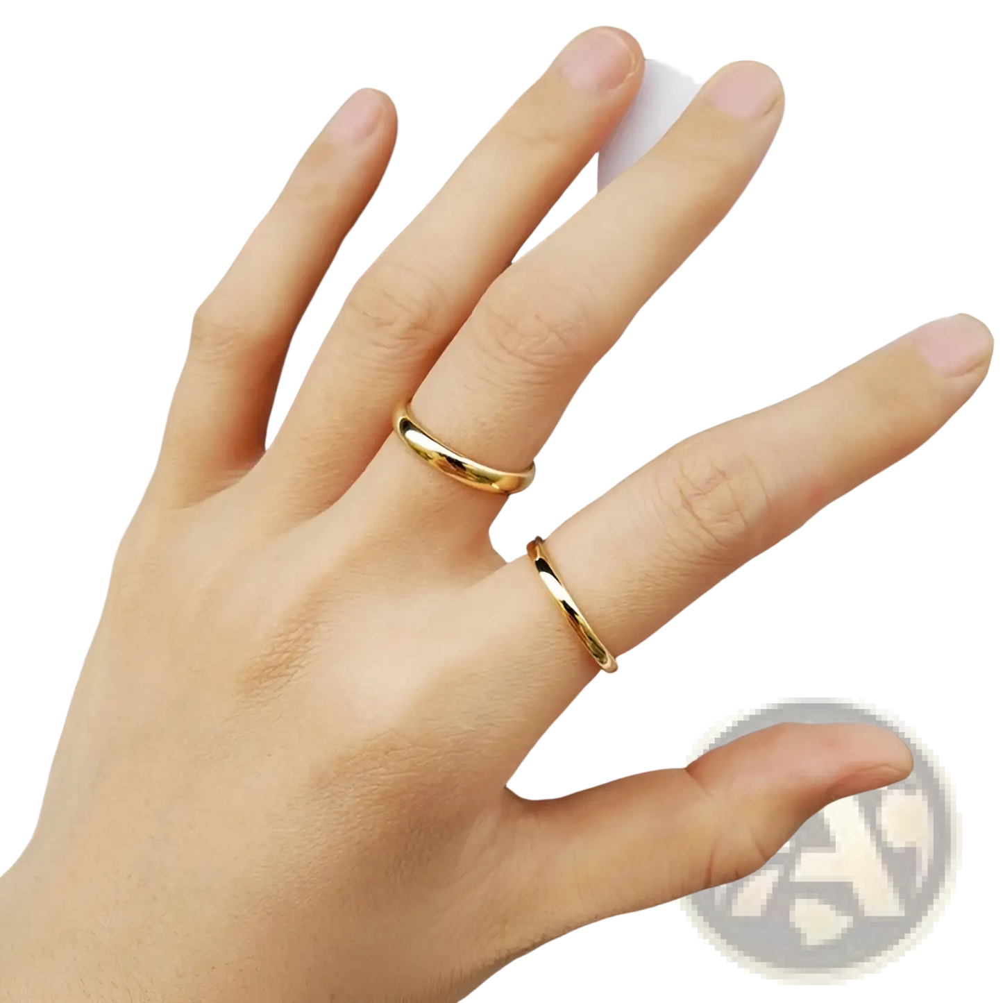 Polished Gold Tungsten Steel Couple Wedding Bands