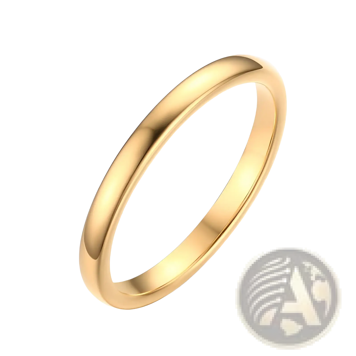 Polished Gold Tungsten Steel Couple Wedding Bands