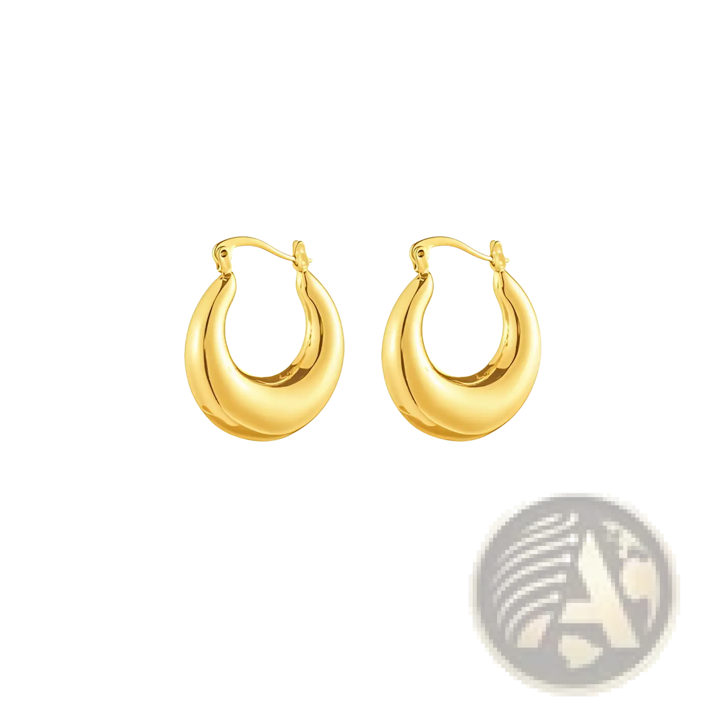 Polished Gold Twisted Rope Hoop Earrings
