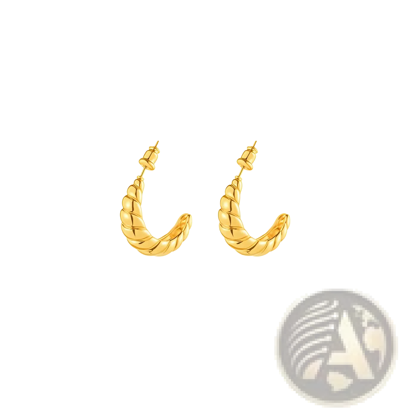 Polished Gold Twisted Rope Hoop Earrings