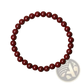 Polished Red Cinnabar Spherical Bead Bracelet