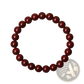 Polished Red Cinnabar Spherical Bead Bracelet
