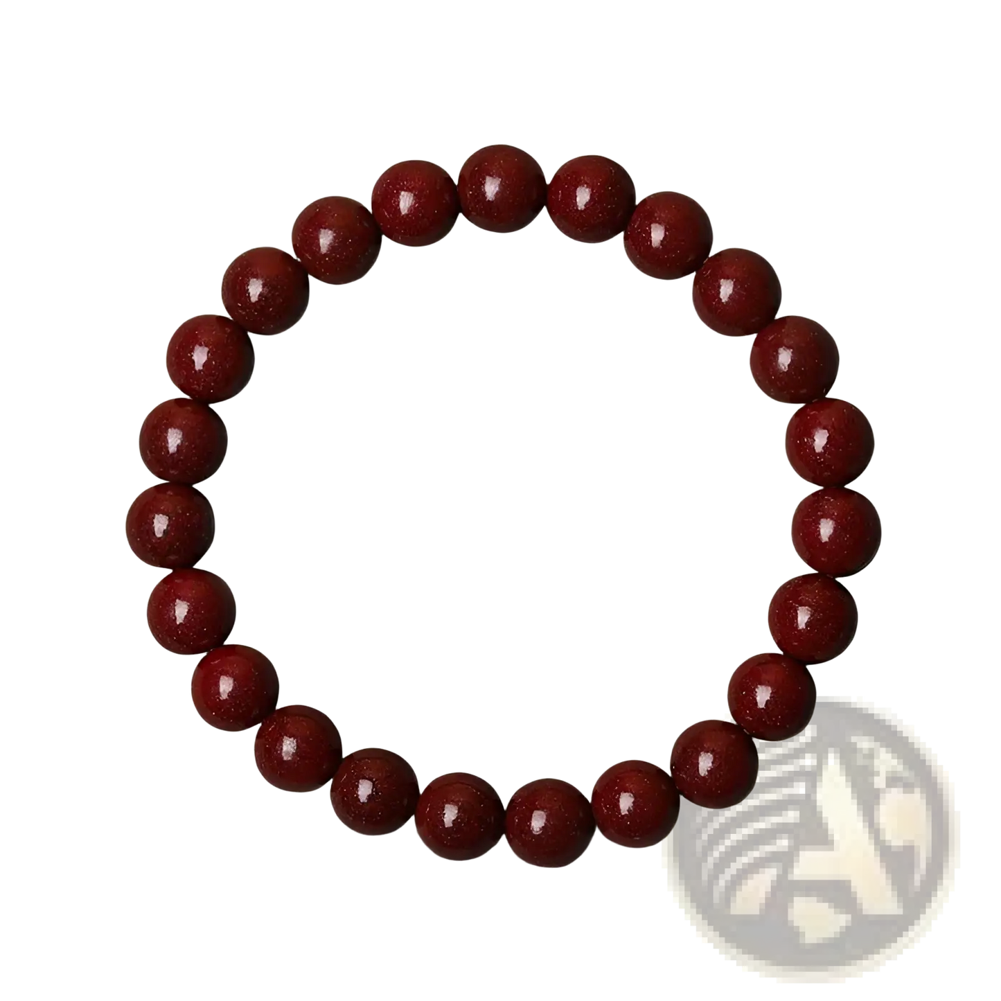 Polished Red Cinnabar Spherical Bead Bracelet