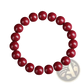 Polished Red Cinnabar Spherical Bead Bracelet