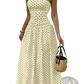 Polka Dot off Shoulder Strapless Maxi Dress