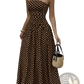 Polka Dot off Shoulder Strapless Maxi Dress