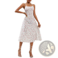 Polka Dot Spaghetti Strap Split Midi Dress