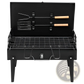 Portable Charcoal Grill 44cm Folding Square Bbq Steel
