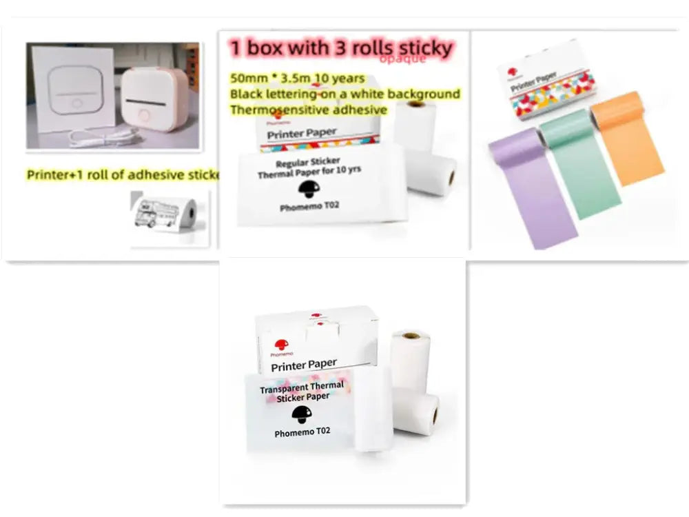 Portable Bluetooth Mini Thermal Label and Photo Printer