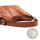 Premium Brown Leather Hobo Crossbody Bag with Gold Hardware