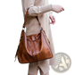 Premium Brown Leather Hobo Crossbody Bag with Gold Hardware