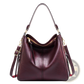 Premium Brown Leather Hobo Crossbody Bag with Gold Hardware