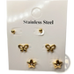 Premium Gold Plated Crystal and Shell Stud Earring Set