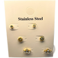 Premium Gold Plated Crystal and Shell Stud Earring Set