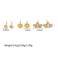 Premium Gold Plated Crystal and Shell Stud Earring Set