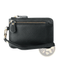 Premium Textured Leather Wristlet Wallet with Gold Hardware