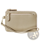 Premium Textured Leather Wristlet Wallet with Gold Hardware