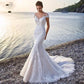 Lace Mermaid Off-the-shoulder Backless Wedding Dress with Train