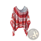Printed Silk Patterned Pullover Shawl Cape Outerwear