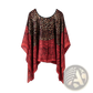 Printed Silk Patterned Pullover Shawl Cape Outerwear
