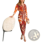 Printed V-neck Geometric Wrap Midi Dress