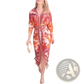 Printed V-neck Geometric Wrap Midi Dress