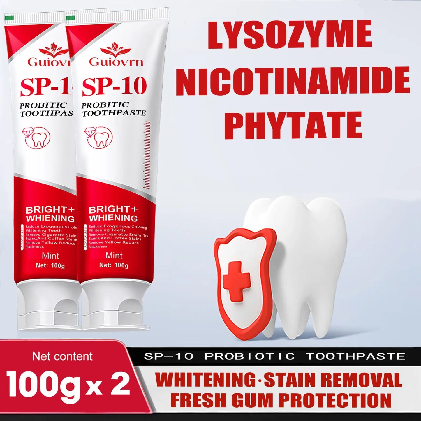 Probiotic Whitening Toothpaste Sp10 Mint 100g 2 Pack