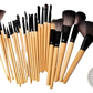 Professional 24 Piece Wooden Makeup Brush Set with Case