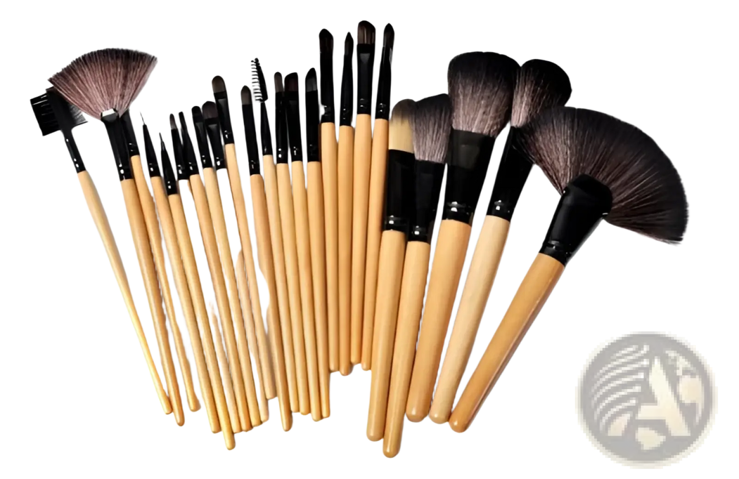 Professional 24 Piece Wooden Makeup Brush Set with Case