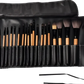 Professional 24 Piece Wooden Makeup Brush Set with Case