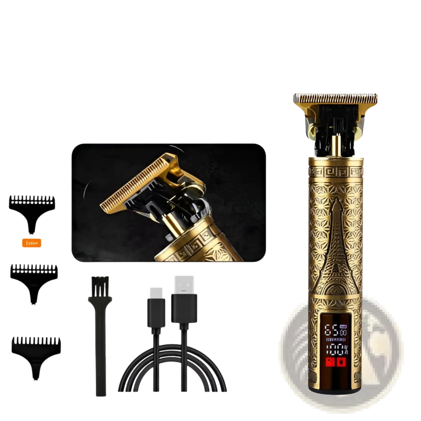 Professional Cordless Hair Clippers Gold Beard Trimmer