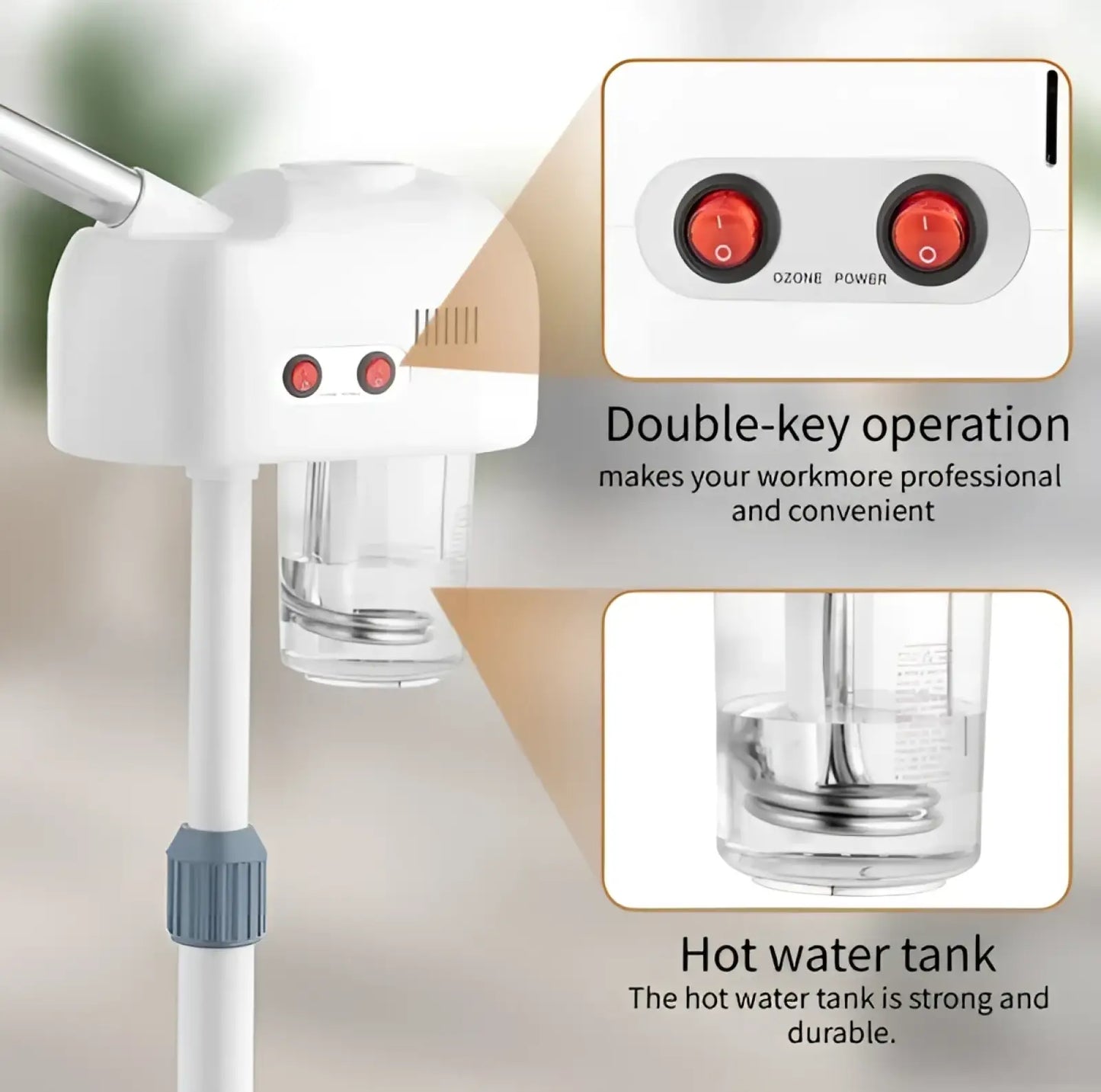 Professional Facial Steamer with 3x Magnifying Lamp
