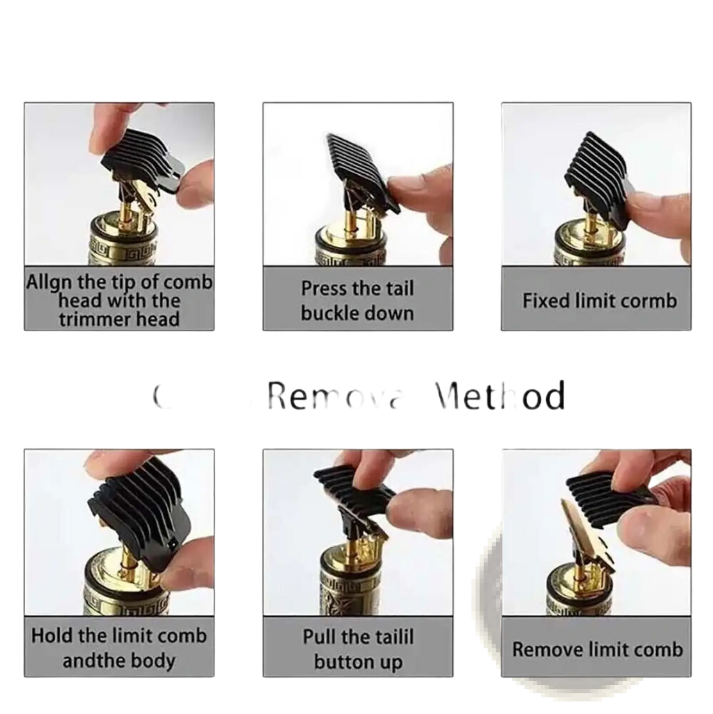 Professional Mens Hair Clippers Gold Cordless Trimmer