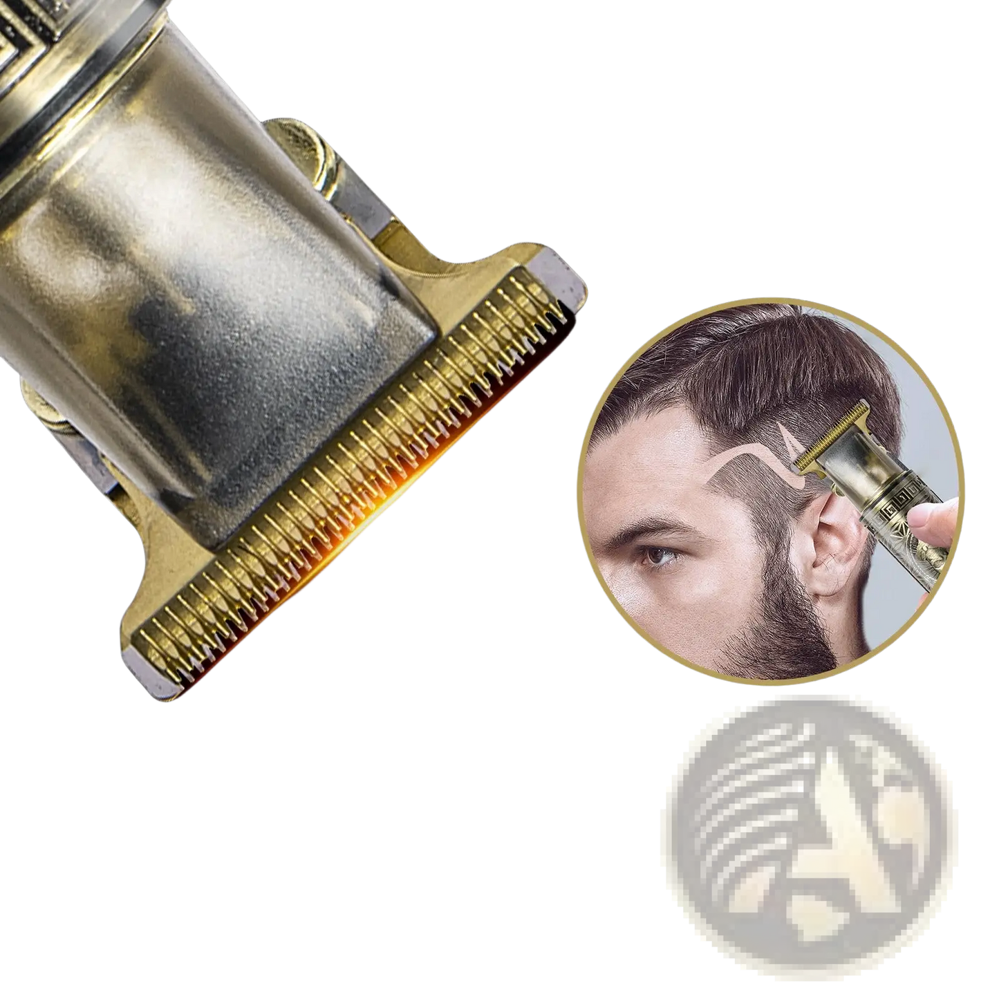 Professional Mens Hair Clippers Gold Cordless Trimmer