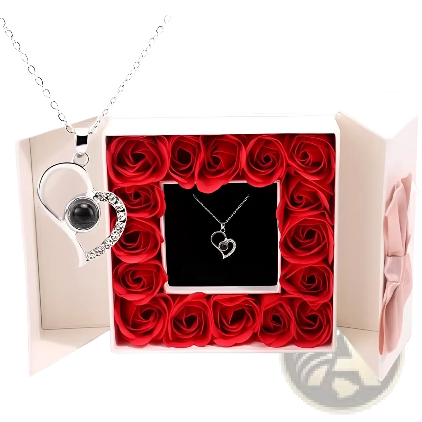 Projection Heart Necklace and Rose Gift Box Set