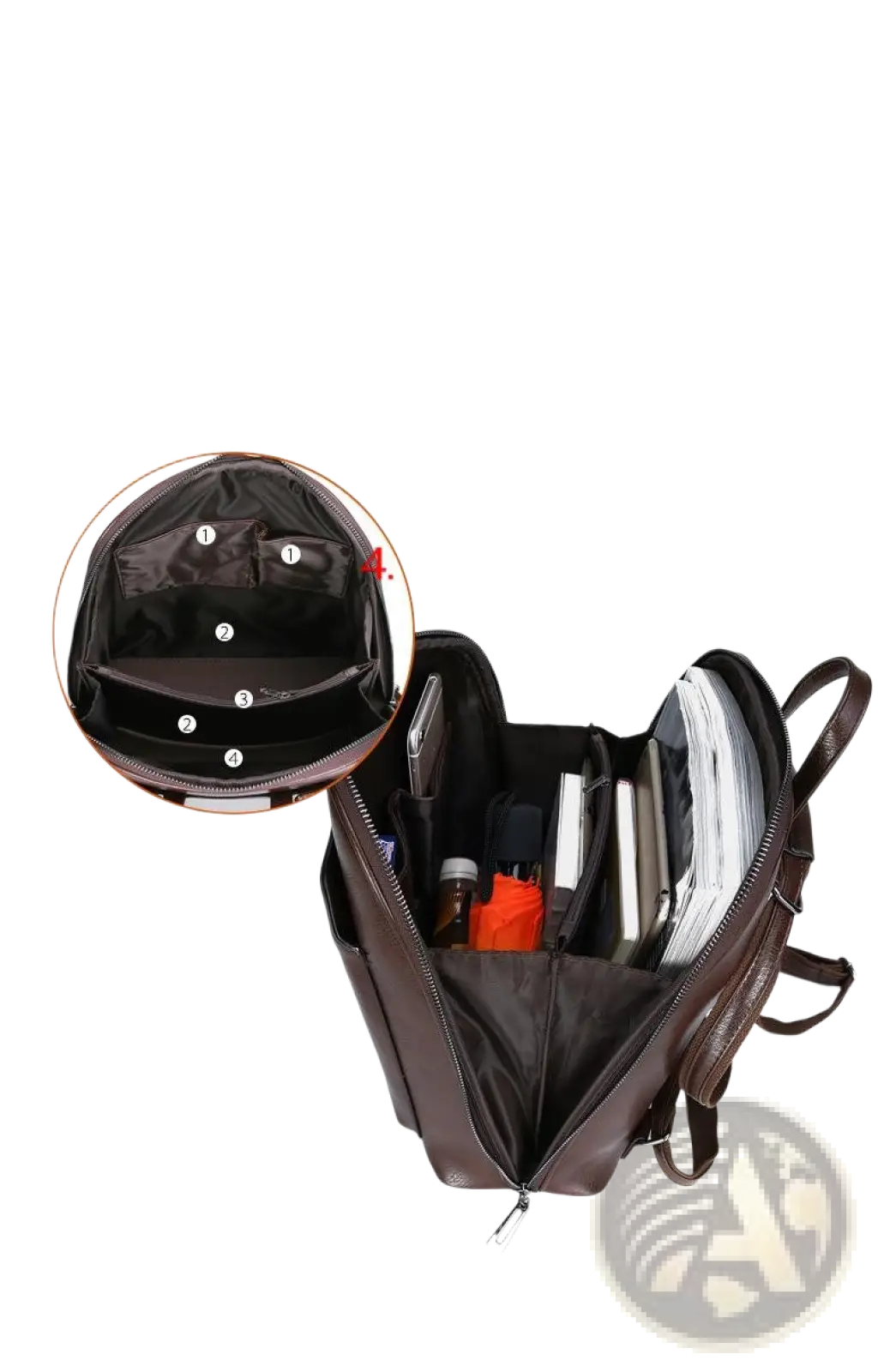 Pu Leather Anti-theft Backpack with Magazine Print