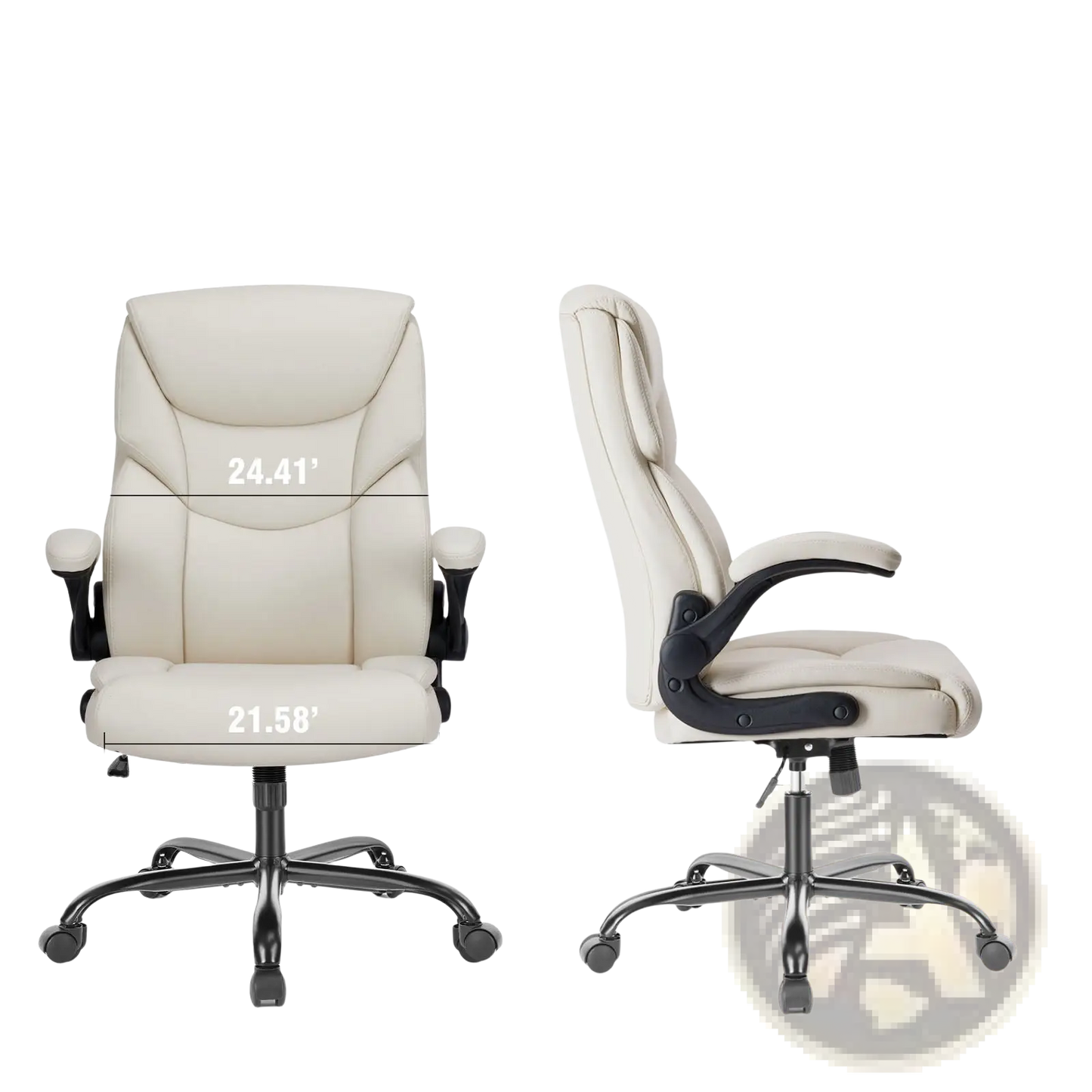 Pu Leather Ergonomic Office Chair with Flip-up Arms