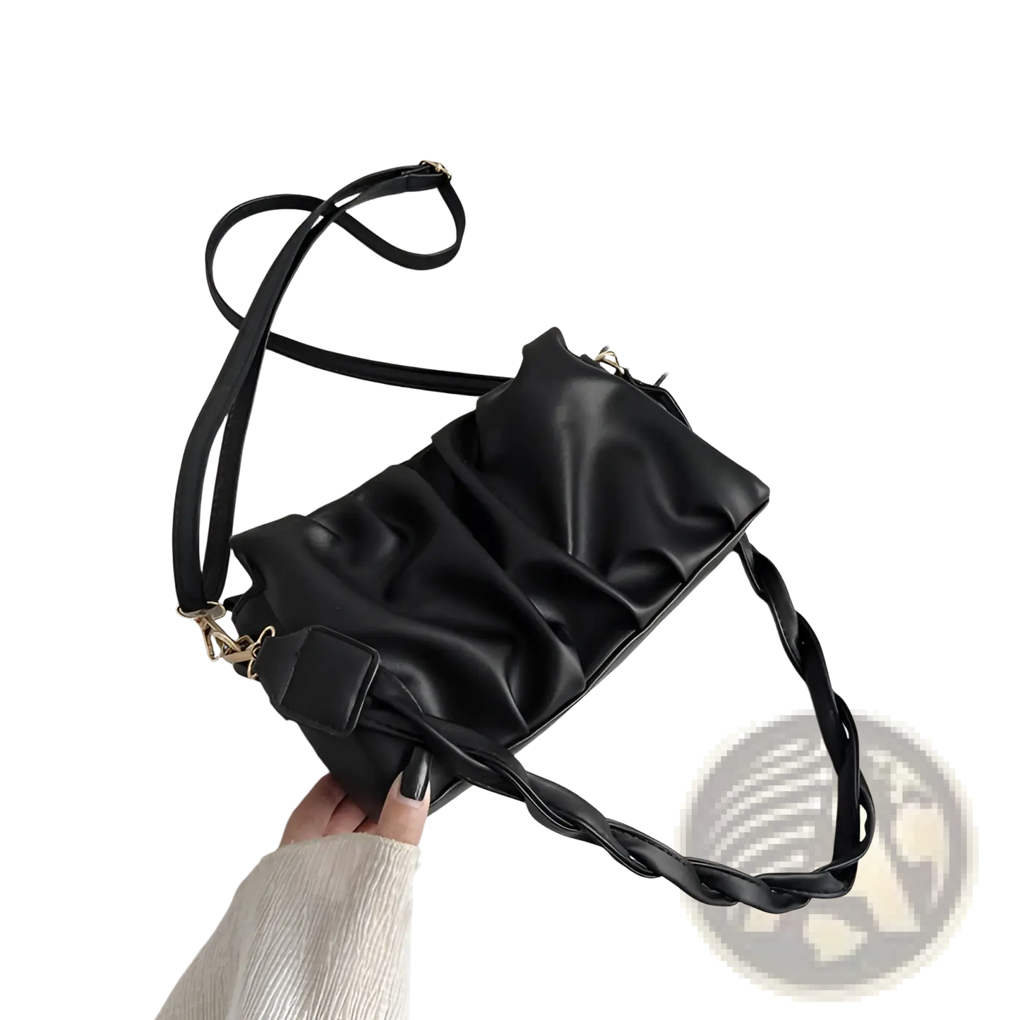 Pu Leather Pleated Crossbody Bag for Women