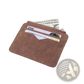 Pu Leather Zippered Card Holder Wallet for Men