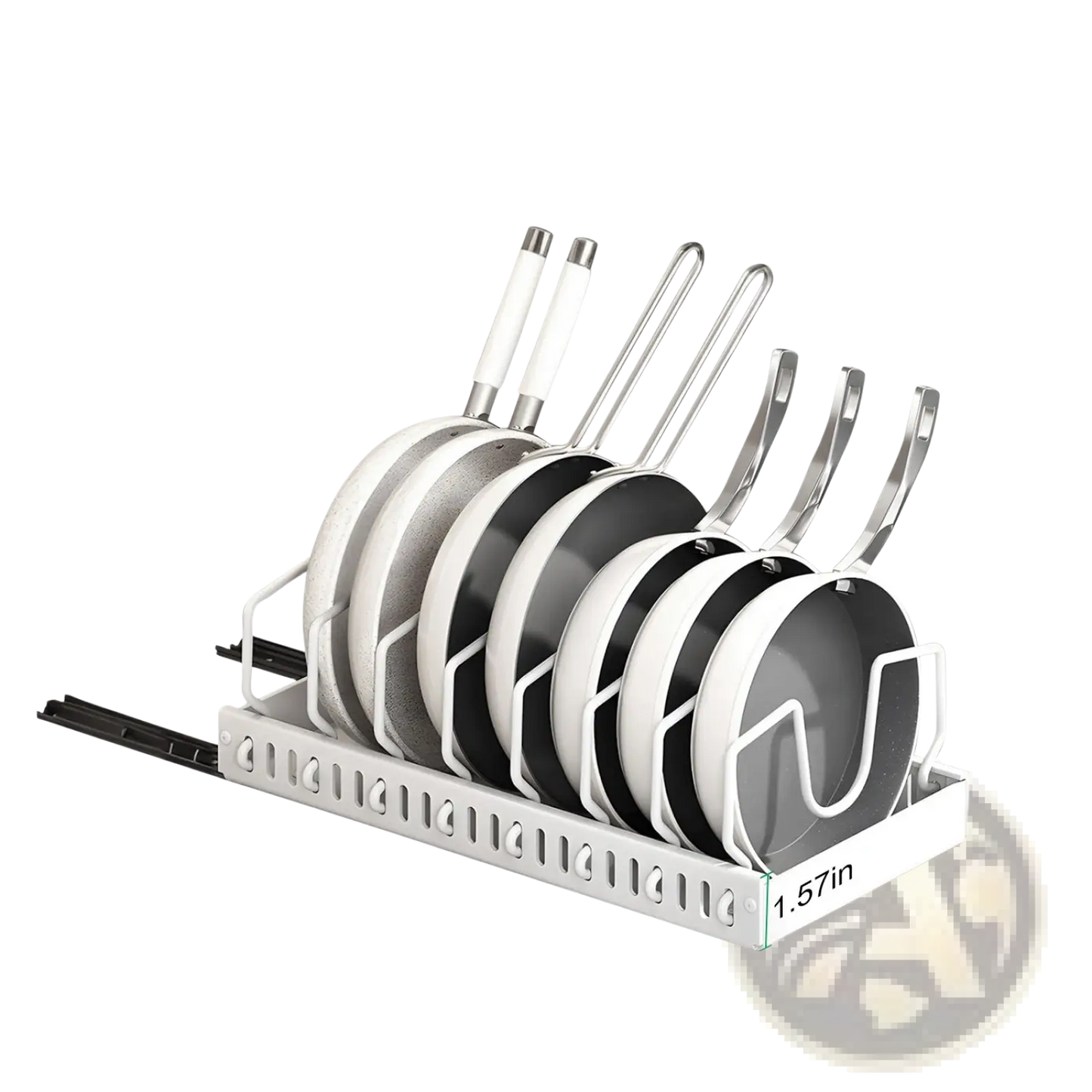 Pull out Pots and Pans Organizer with 8 Dividers