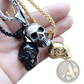 Punk Skull Pendant Titanium Steel Necklace for Men and Women