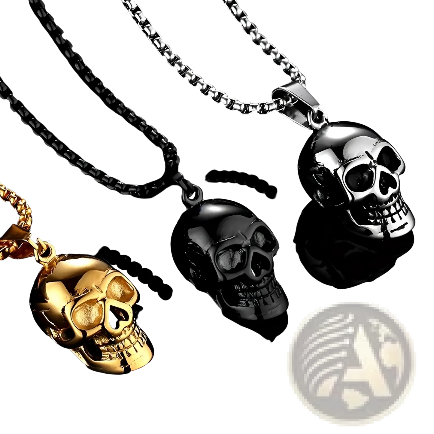 Punk Skull Pendant Titanium Steel Necklace for Men and Women