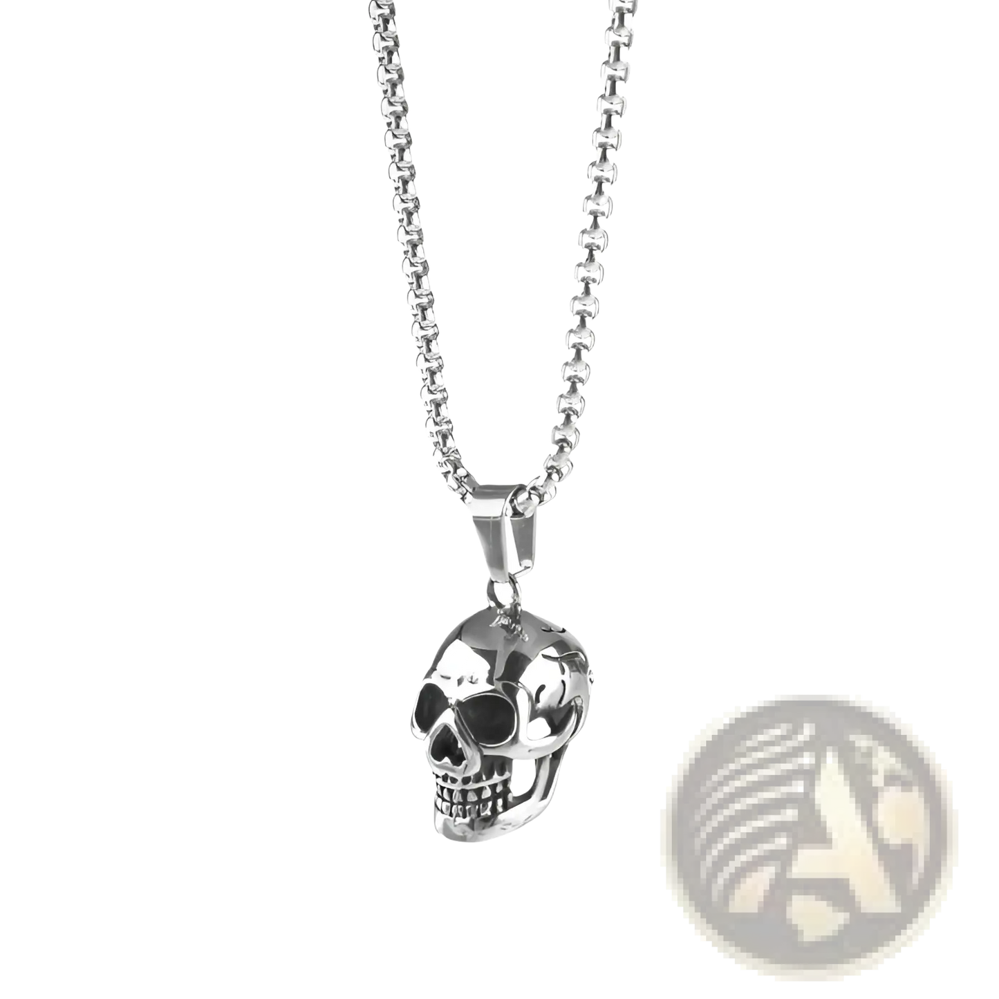 Punk Skull Pendant Titanium Steel Necklace for Men and Women